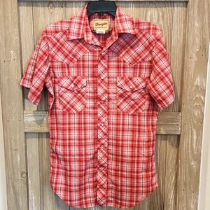 Wrangler Pearl Snap Button Short Sleeve Western Shirt